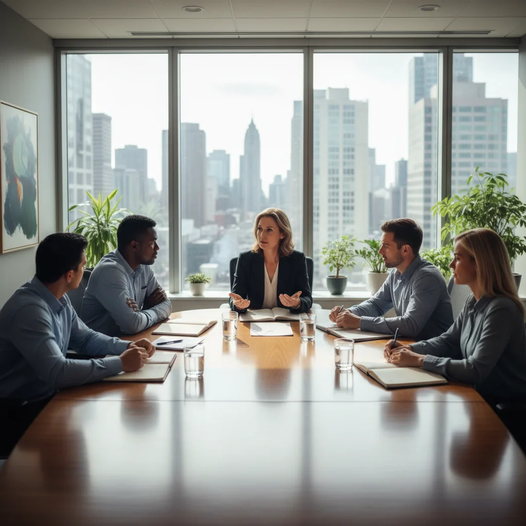 Workplace mediation session for employment dispute resolution under EPLI coverage