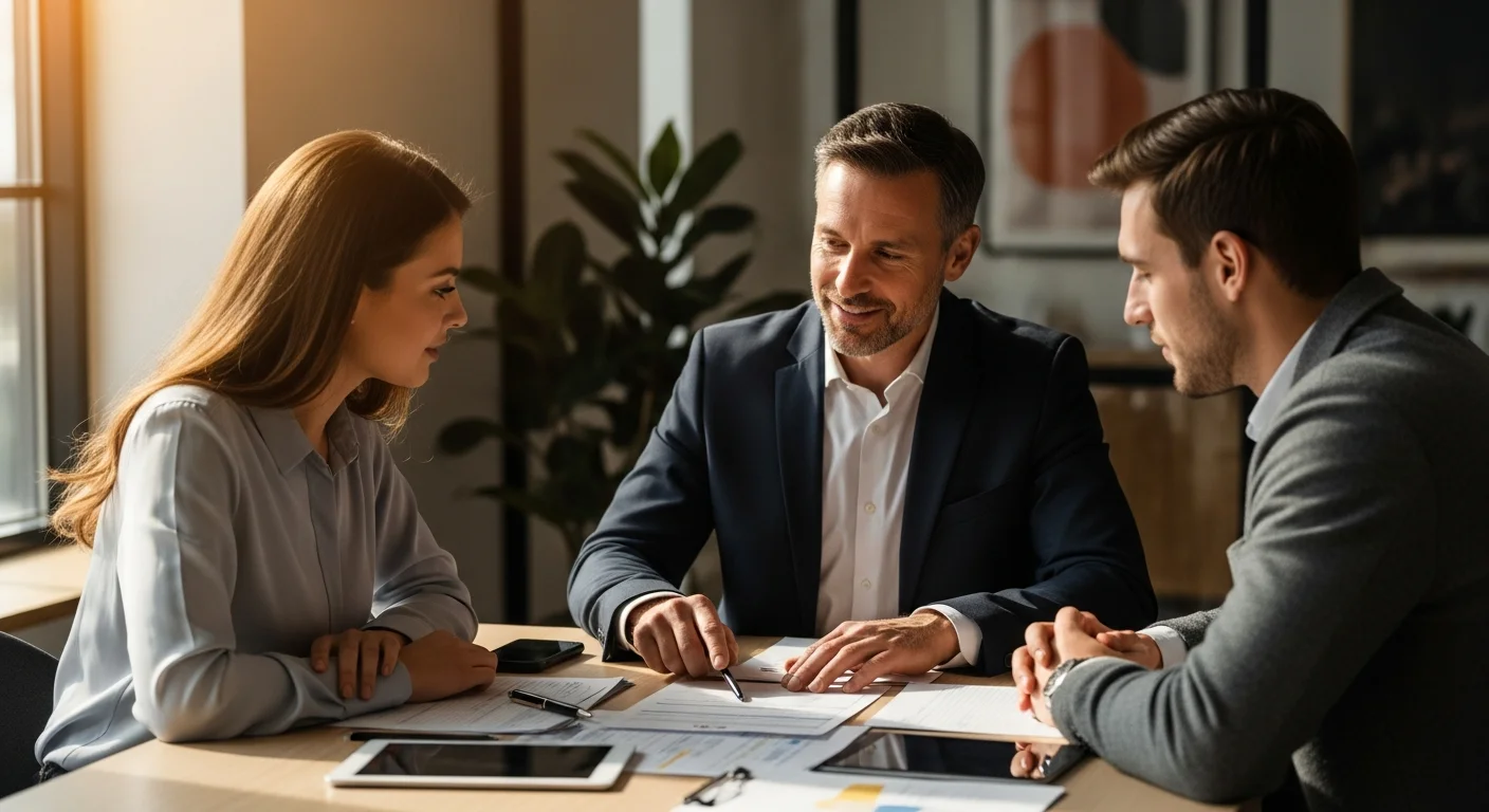 Couple meeting with life insurance advisor to discuss coverage options