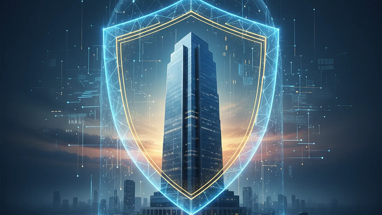 Business protection shield concept representing errors and omissions insurance coverage