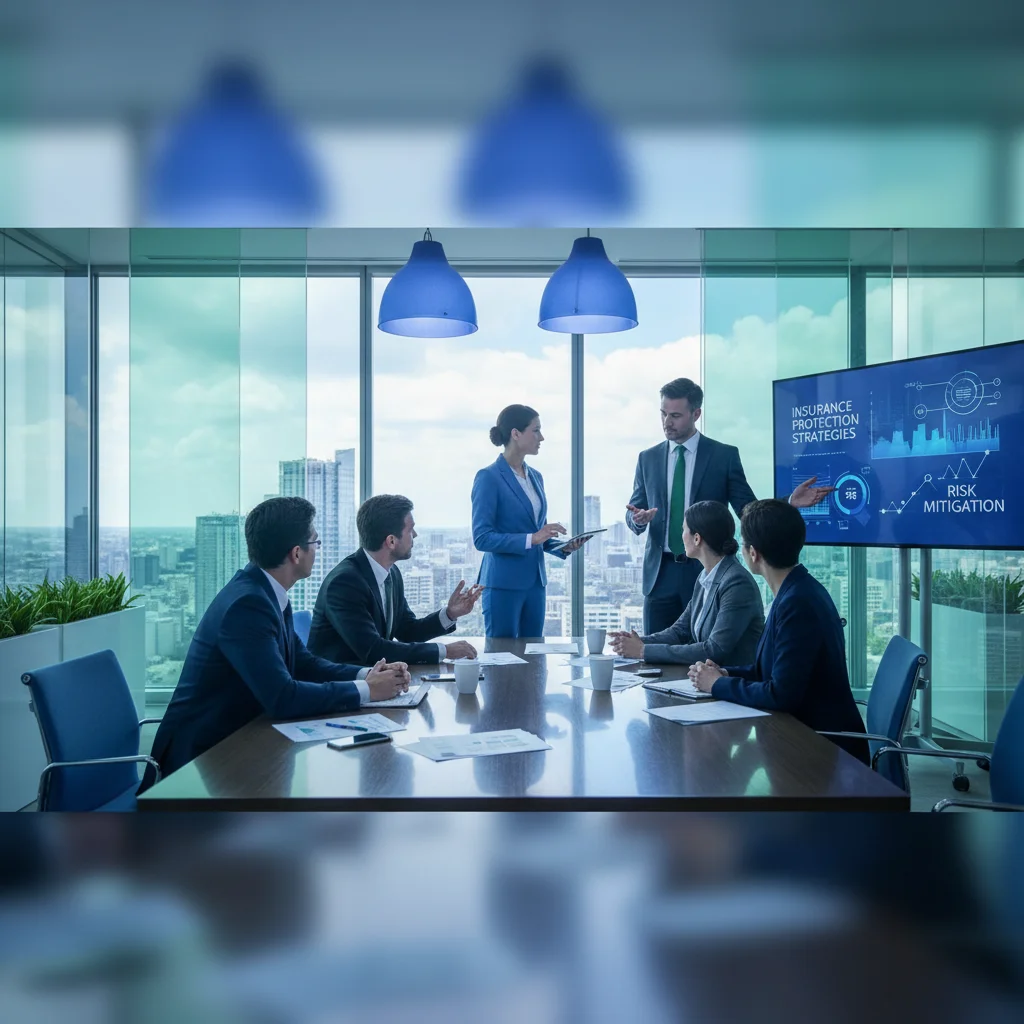 Professionals discussing professional indemnity insurance coverage in a meeting
